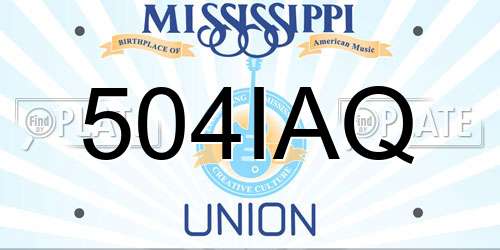 504IAQ Mississippi License Plate