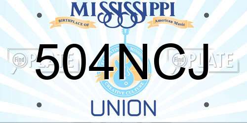 504NCJ Mississippi License Plate