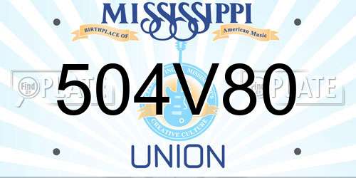 504V80 Mississippi License Plate