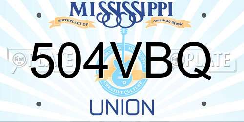 504VBQ Mississippi License Plate