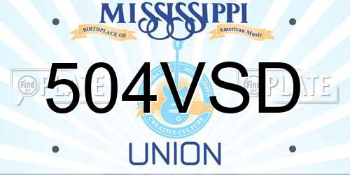 504VSD Mississippi License Plate