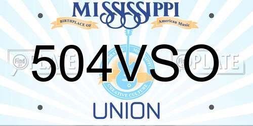 504VSO Mississippi License Plate