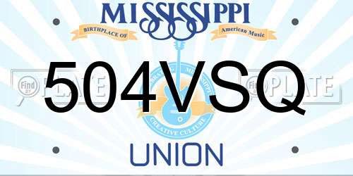 504VSQ Mississippi License Plate