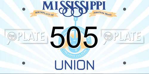 505 Mississippi License Plate