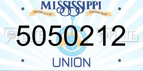 5050212 Mississippi License Plate