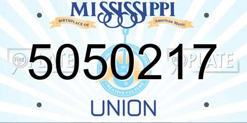 5050217 Mississippi License Plate