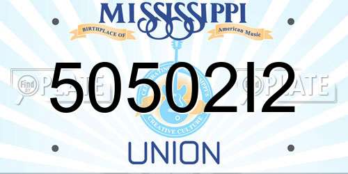50502I2 Mississippi License Plate