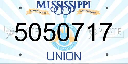 5050717 Mississippi License Plate