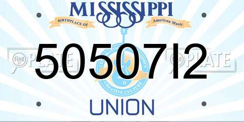 50507I2 Mississippi License Plate