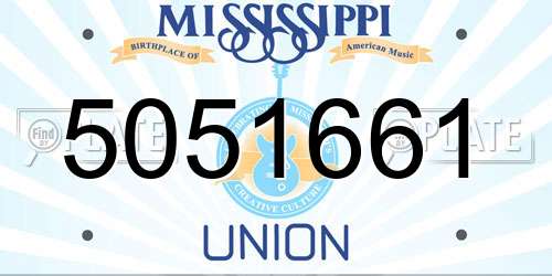 5051661 Mississippi License Plate