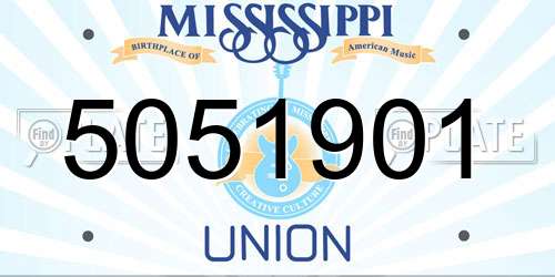5051901 Mississippi License Plate