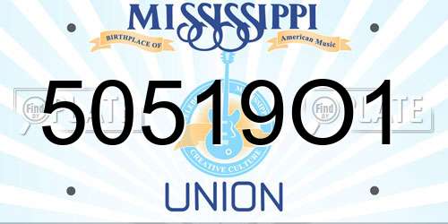 50519O1 Mississippi License Plate