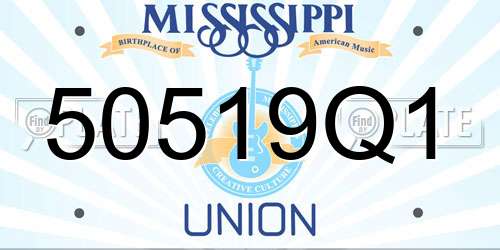 50519Q1 Mississippi License Plate