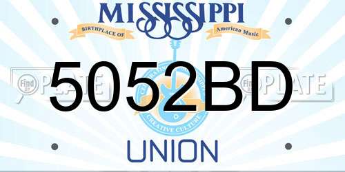 5052BD Mississippi License Plate
