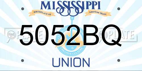 5052BQ Mississippi License Plate