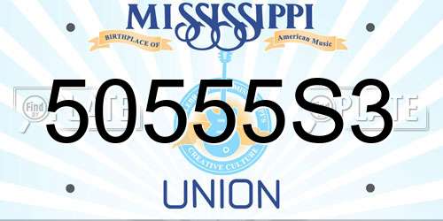 50555S3 Mississippi License Plate
