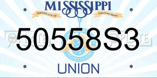 50558S3 Mississippi License Plate