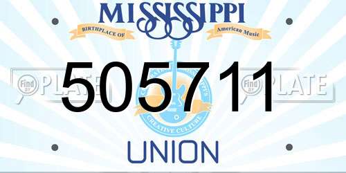 505711 Mississippi License Plate