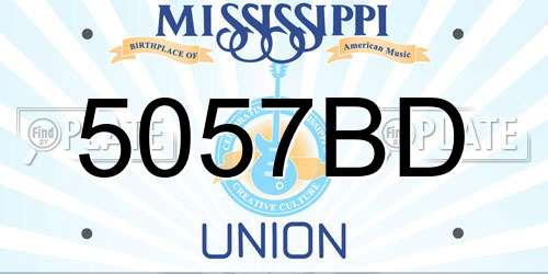 5057BD Mississippi License Plate