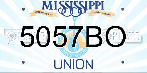 5057BO Mississippi License Plate