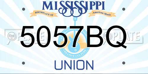 5057BQ Mississippi License Plate