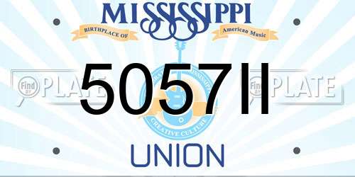 5057II Mississippi License Plate
