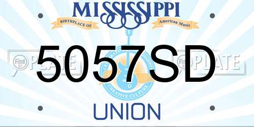 5057SD Mississippi License Plate