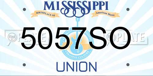 5057SO Mississippi License Plate