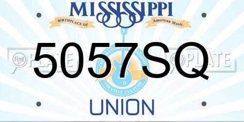 5057SQ Mississippi License Plate