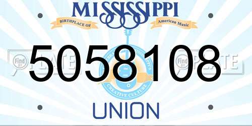 5058108 Mississippi License Plate