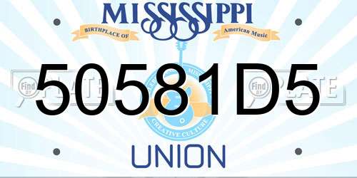 50581D5 Mississippi License Plate