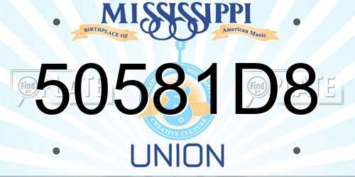50581D8 Mississippi License Plate