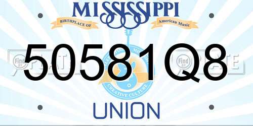 50581Q8 Mississippi License Plate