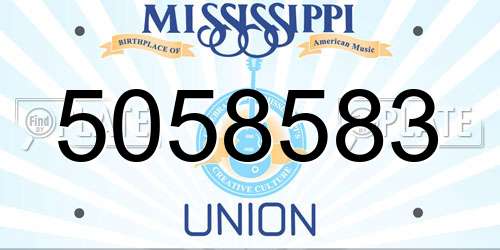 5058583 Mississippi License Plate