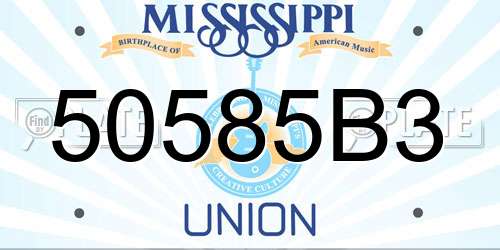 50585B3 Mississippi License Plate
