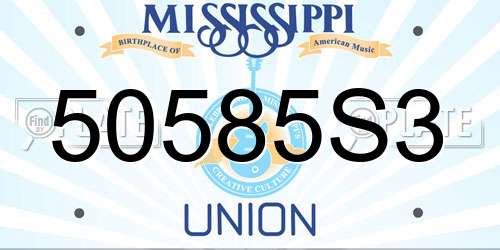 50585S3 Mississippi License Plate