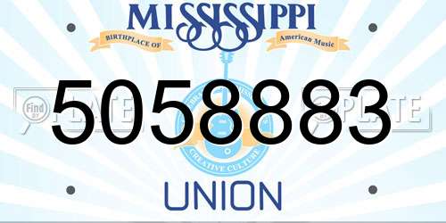 5058883 Mississippi License Plate