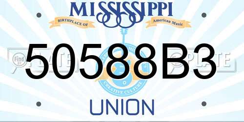 50588B3 Mississippi License Plate