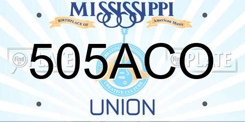 505ACO Mississippi License Plate