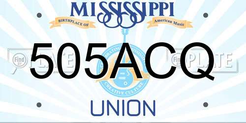 505ACQ Mississippi License Plate