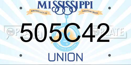 505C42 Mississippi License Plate