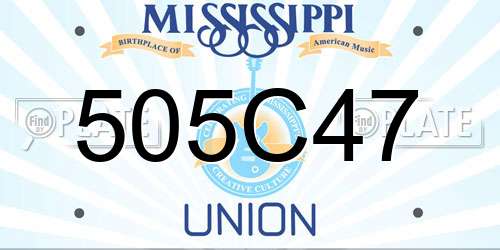 505C47 Mississippi License Plate