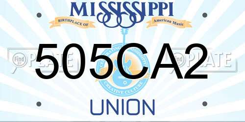 505CA2 Mississippi License Plate