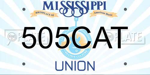 505CAT Mississippi License Plate