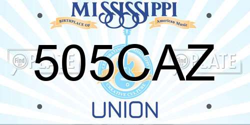 505CAZ Mississippi License Plate