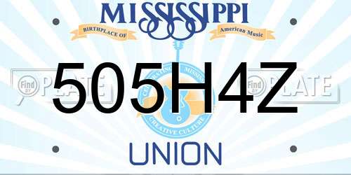 505H4Z Mississippi License Plate