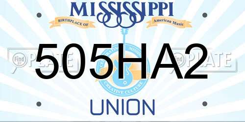505HA2 Mississippi License Plate