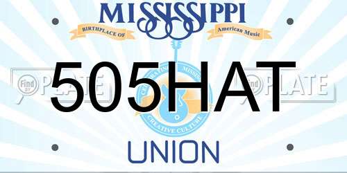 505HAT Mississippi License Plate
