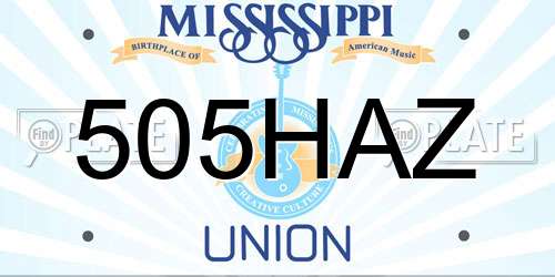 505HAZ Mississippi License Plate