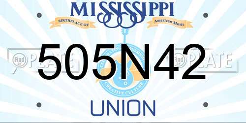 505N42 Mississippi License Plate